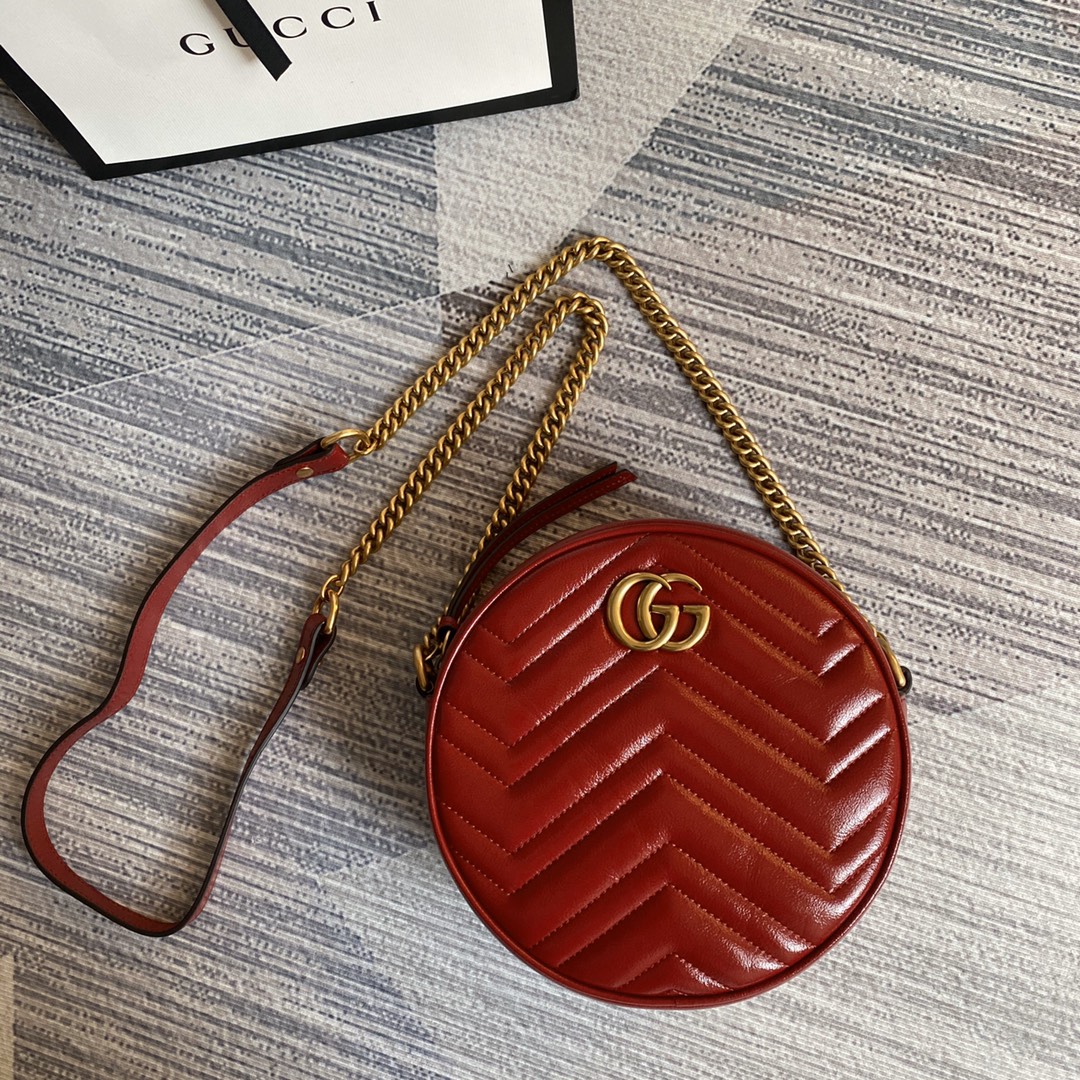 Marmont Mini Round Shoulder Bag 550154 Red